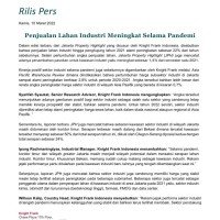 Rilis Pers - Penjualan Lahan Industri Meningkat Selama Pandemi | KF Map – 印度尼西亚房地产和基础设施的数字地图