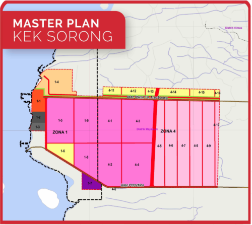 KEK Sorong, 经济特区 (SEZ) | We provide Indonesia infrastructure map on various property sectors and data. Access property listings, infrastructure developments, news, and valuable transaction data for informed decisions.