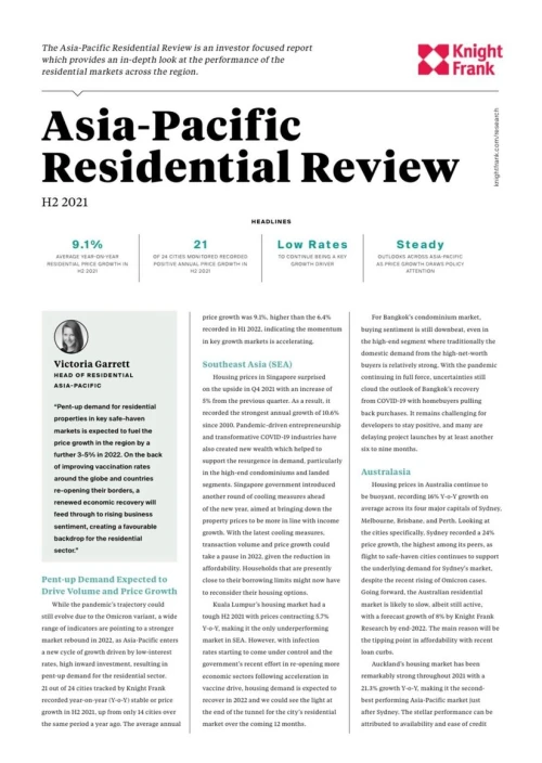 Asia Pasific Residential Review H2 2021 | KF Map – 印度尼西亚房地产和基础设施的数字地图