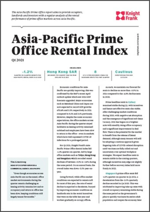Asia Pacific Prime Office Rental Index Q1 2021 | KF Map – 印度尼西亚房地产和基础设施的数字地图